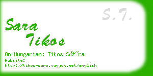 sara tikos business card